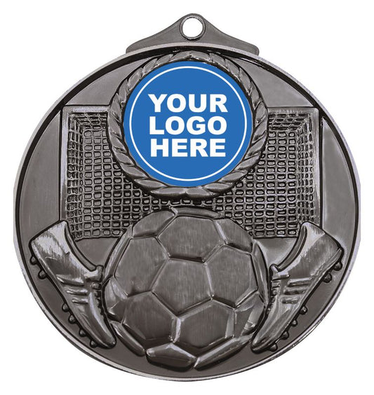 M080S Football Insert Medal Silver 7cm