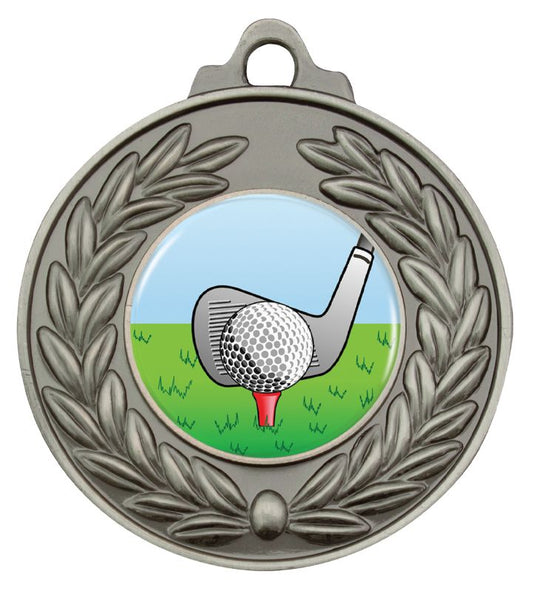 M160S-K88 Antique Wreath Golf Medal Silver 5cm