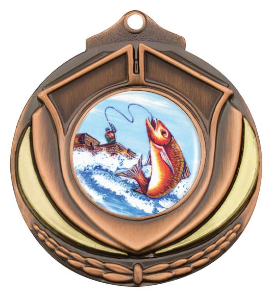 M431B-K77 Fishing Medal Bronze 5.2cm