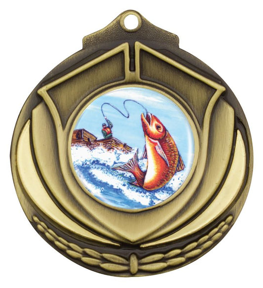 M431G-K77 Fishing Medal Gold 5.2cm