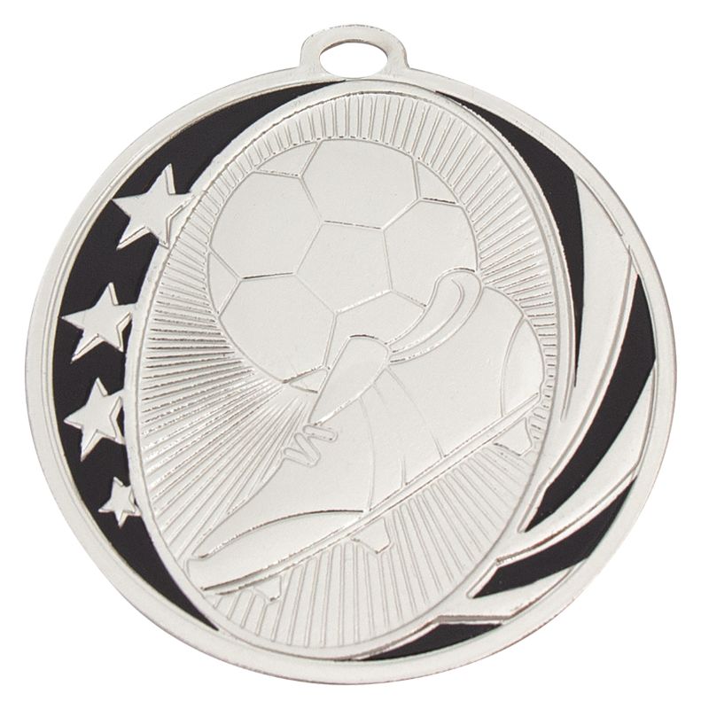 MB904S Football Midnight Medal Silver 4.8cm