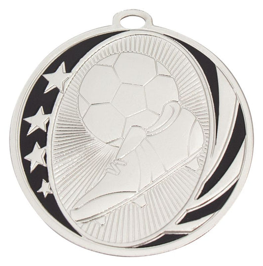 MB904S Football Midnight Medal Silver 4.8cm