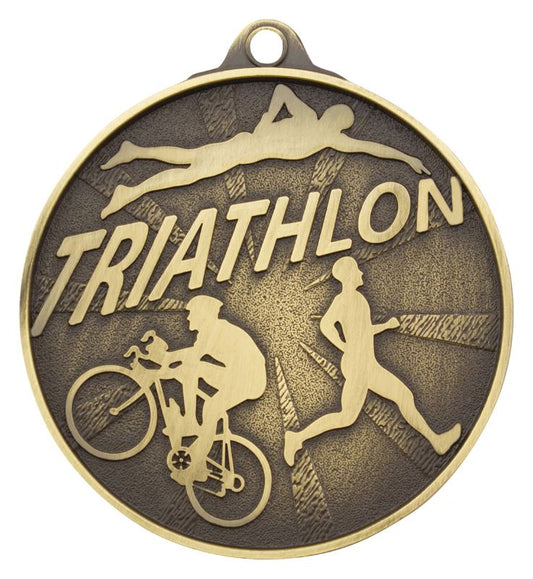 MC17G Triathlon Medal Gold 5.2cm