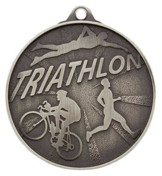 MC17S Triathlon Medal Silver 5.2cm