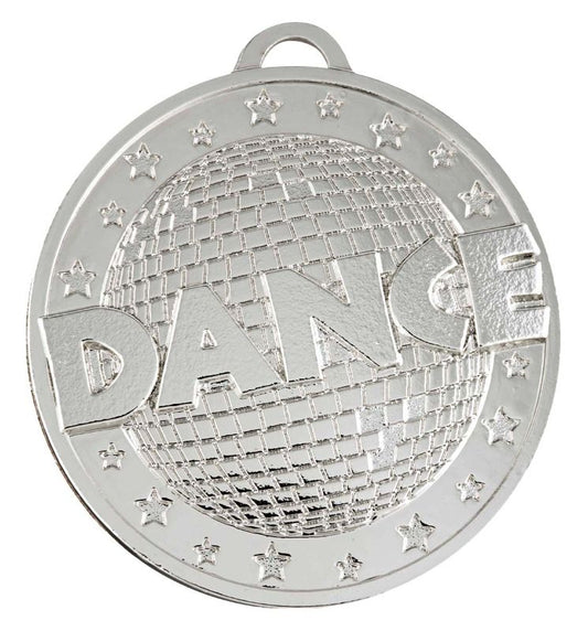 MC919S Dance Glitter Silver Medal 5.2cm