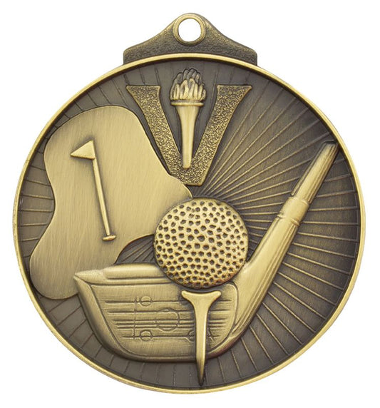 MD909G Golf Medal Gold 5.2cm