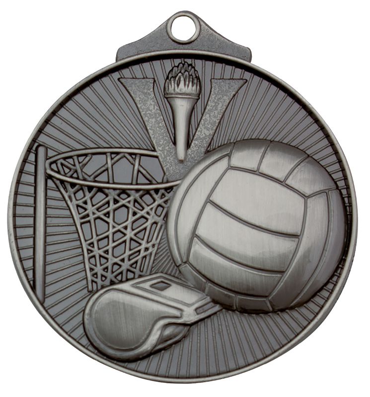 MD911S Netball Medal Silver 5.2cm