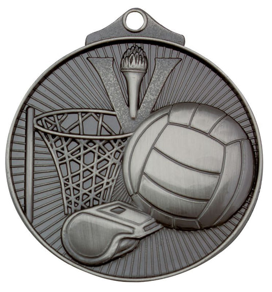 MD911S Netball Medal Silver 5.2cm