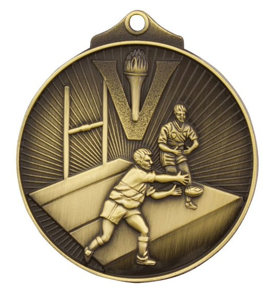 MD913G Rugby Medal Gold 5.2cm