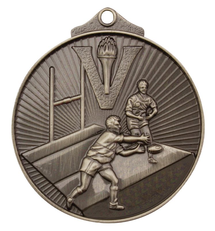 MD913S Rugby Medal Silver 5.2cm