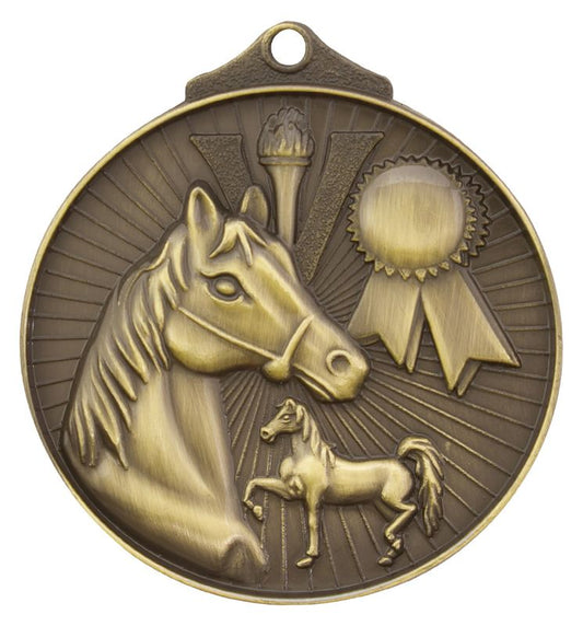 MD935G Horse Medal Gold 5.2cm