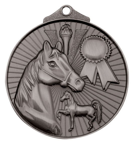 MD935S Horse Medal Silver 5.2cm