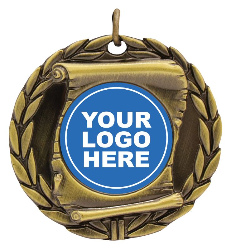 MD95G Scroll Medal Gold 4.9cm