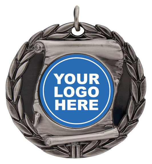 MD95S Scroll Medal Silver 4.9cm
