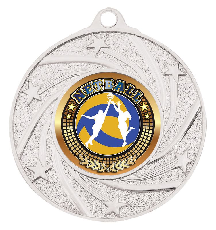 ME140S-B37 Netball Silver Medal 5cm