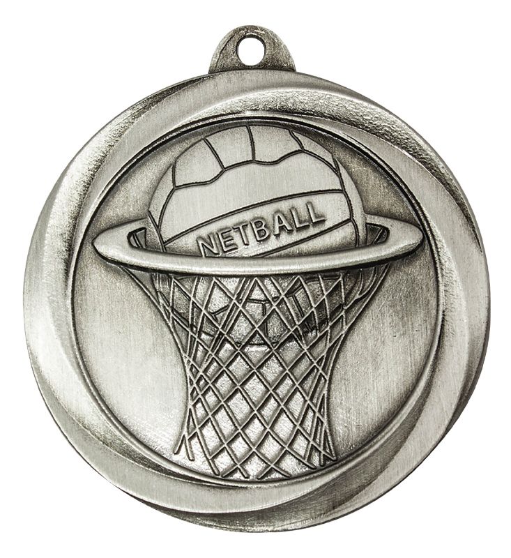 ME911S Netball Econo Medal Silver 5cm