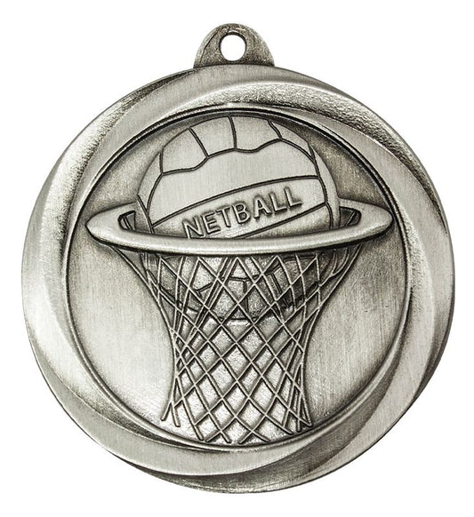 ME911S Netball Econo Medal Silver 5cm