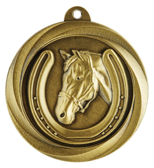 ME935G Horse Econo Medal Gold 5cm