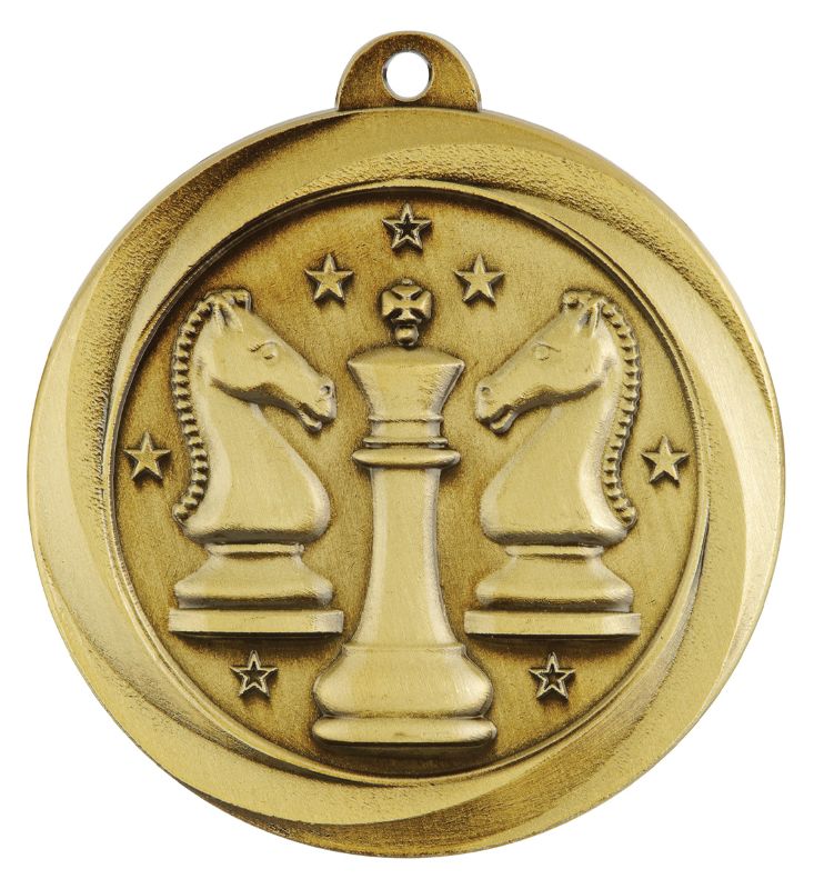 ME978G Chess Econo Medal Gold 5cm