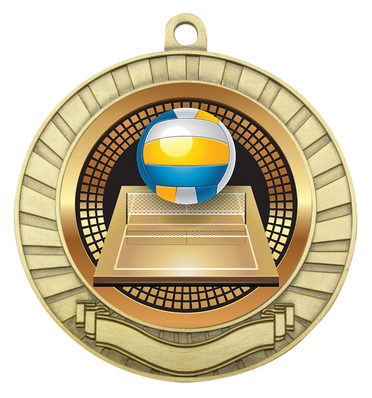 MES227G Eco Scroll Volleyball Gold 7cm