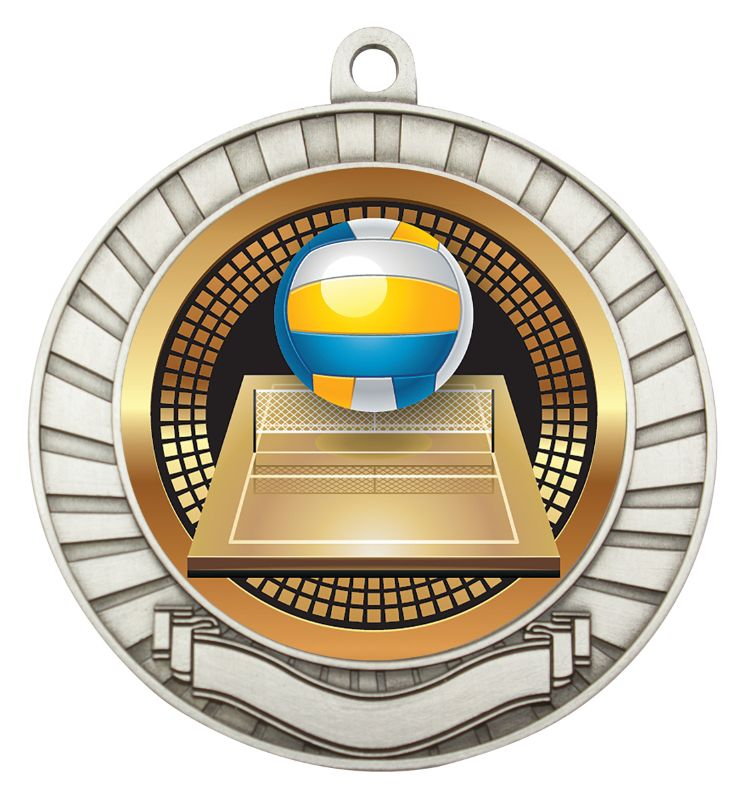 MES227S Eco Scroll Volleyball Silver 7cm