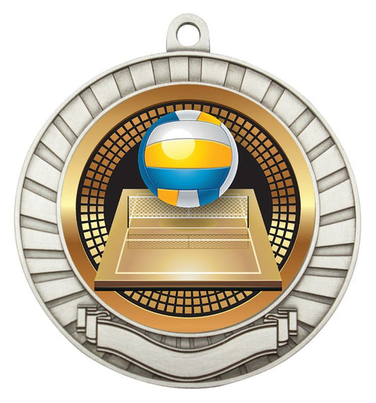 MES227S Eco Scroll Volleyball Silver 7cm