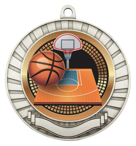 MES234S Eco Scroll Basketball Silver 7cm
