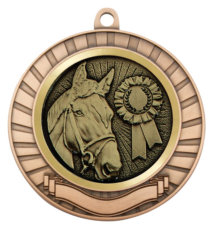 MES235B Eco Scroll Horse Bronze 7cm