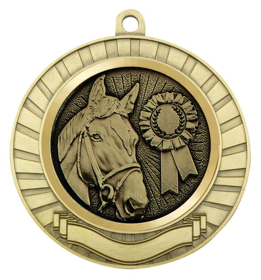 MES235G Eco Scroll Horse Gold 7cm