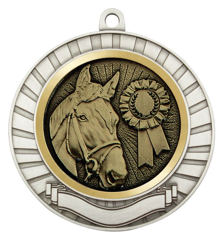 MES235S Eco Scroll Horse Silver 7cm