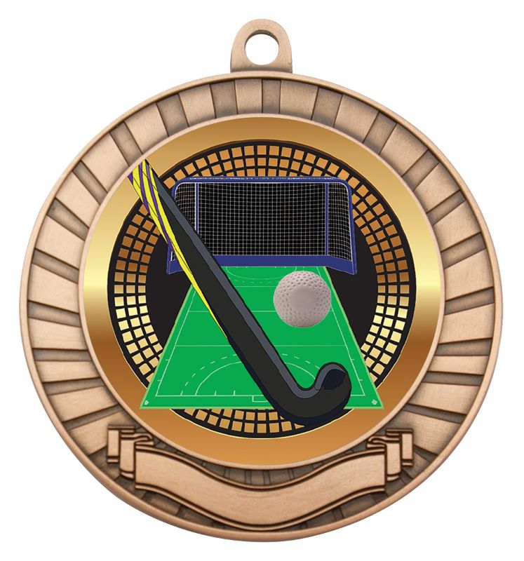 MES244B Eco Scroll Hockey Bronze 7cm