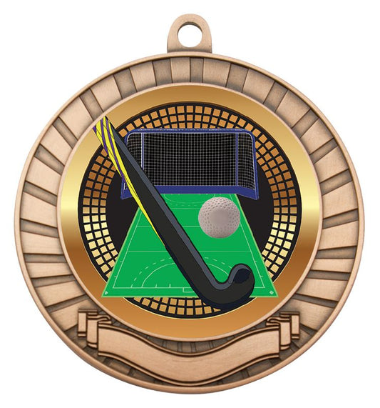 MES244B Eco Scroll Hockey Bronze 7cm