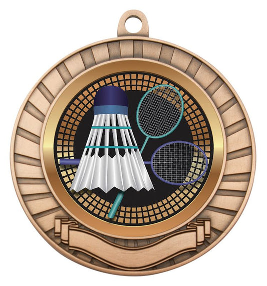 MES246B Eco Scroll Badminton Bronze 7cm