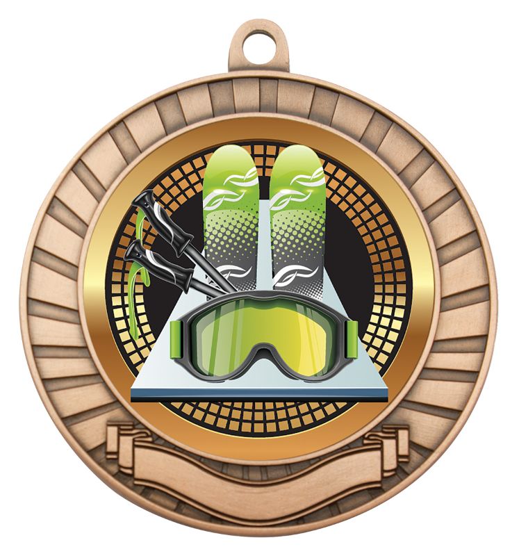 MES291B Eco Scroll Skiing Bronze 7cm