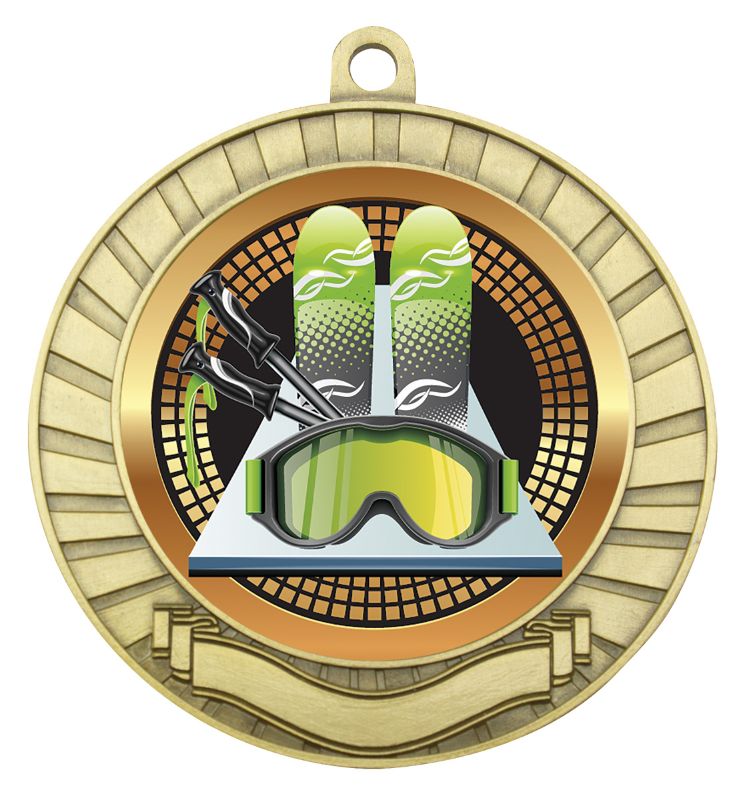 MES291G Eco Scroll Skiing Gold 7cm