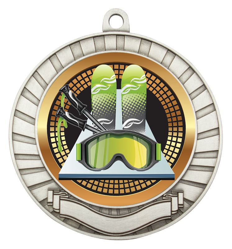 MES291S Eco Scroll Skiing Silver 7cm