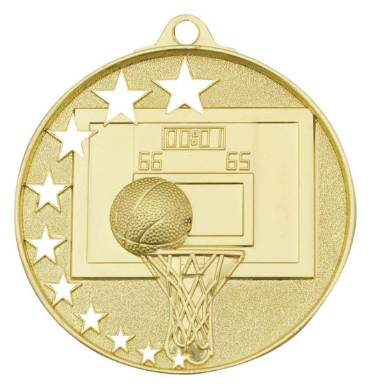 MH907G Basketball Stars Medal Gold 5.2cm