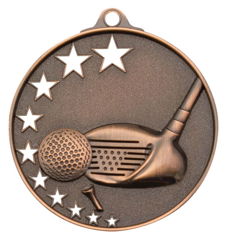 MH909B Golf Stars Medal Bronze 5.2cm