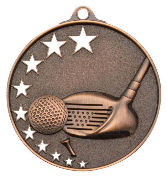 MH909B Golf Stars Medal Bronze 5.2cm