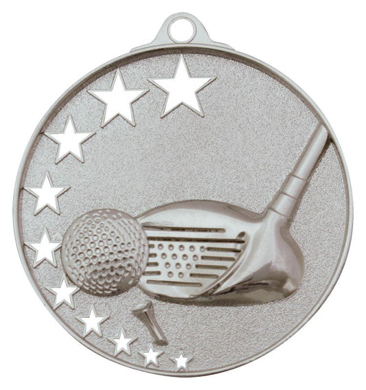 MH909S Golf Stars Medal Silver 5.2cm