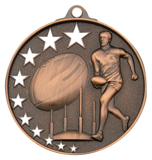 MH912B Aussie Rules Stars Medal Bronze 5.2cm