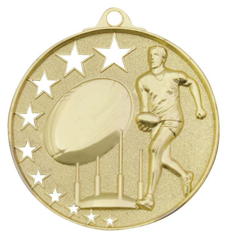 MH912G Aussie Rules Stars Medal Gold 5.2cm