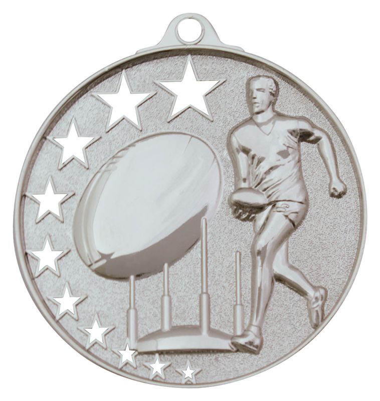 MH912S Aussie Rules Stars Medal Silver 5.2cm