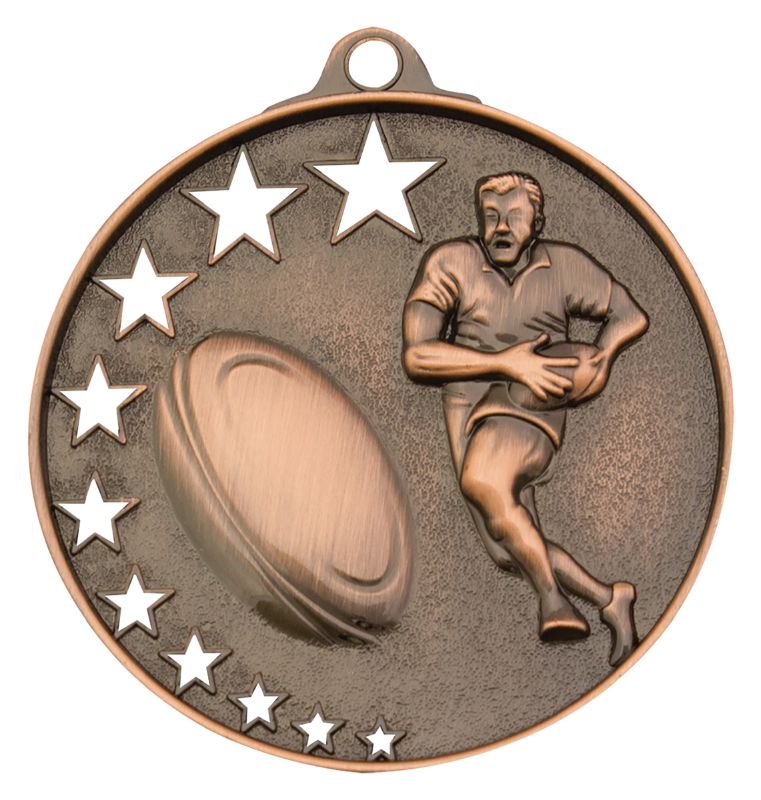 MH913B Rugby Stars Medal Bronze 5.2cm