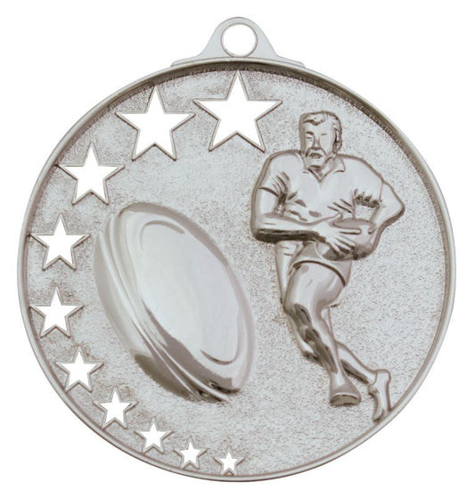 MH913S Rugby Stars Medal Silver 5.2cm