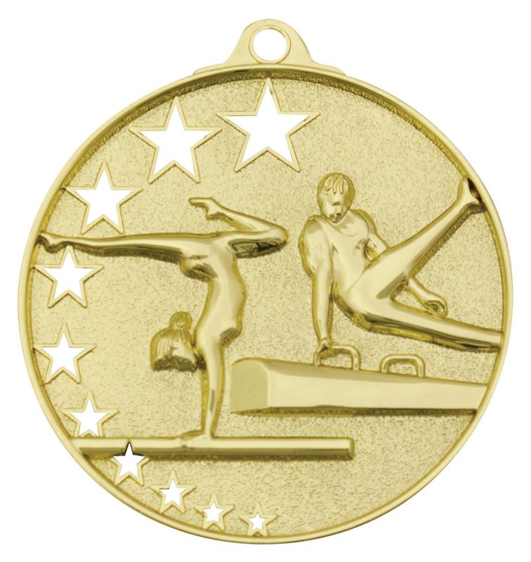 MH914G Gymnastics Stars Medal Gold 5.2cm