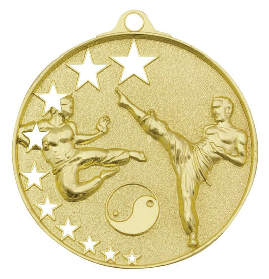 MH923G Karate Stars Medal Gold 5.2cm