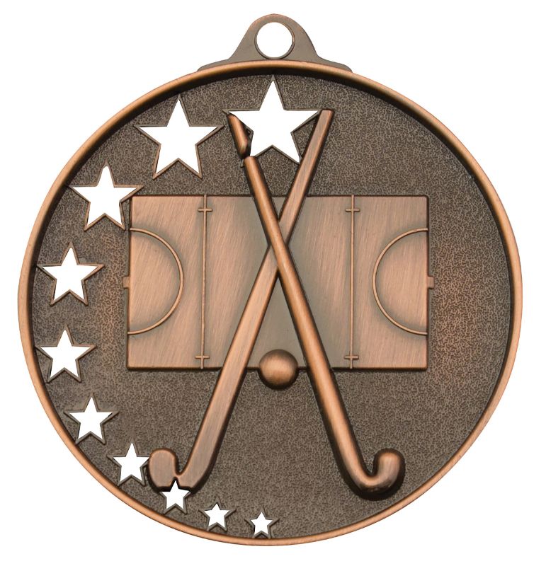 MH929B Hockey Stars Medal Bronze 5.2cm
