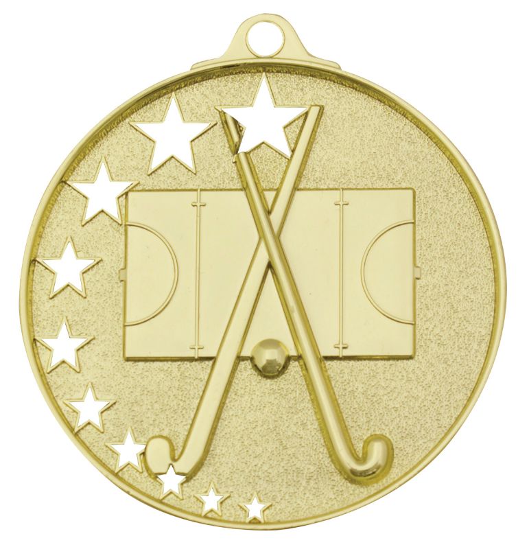 MH929G Hockey Stars Medal Gold 5.2cm