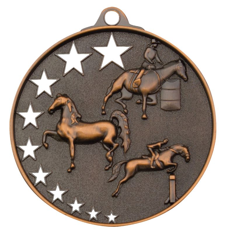 MH935B Horse Stars Medal Bronze 5.2cm